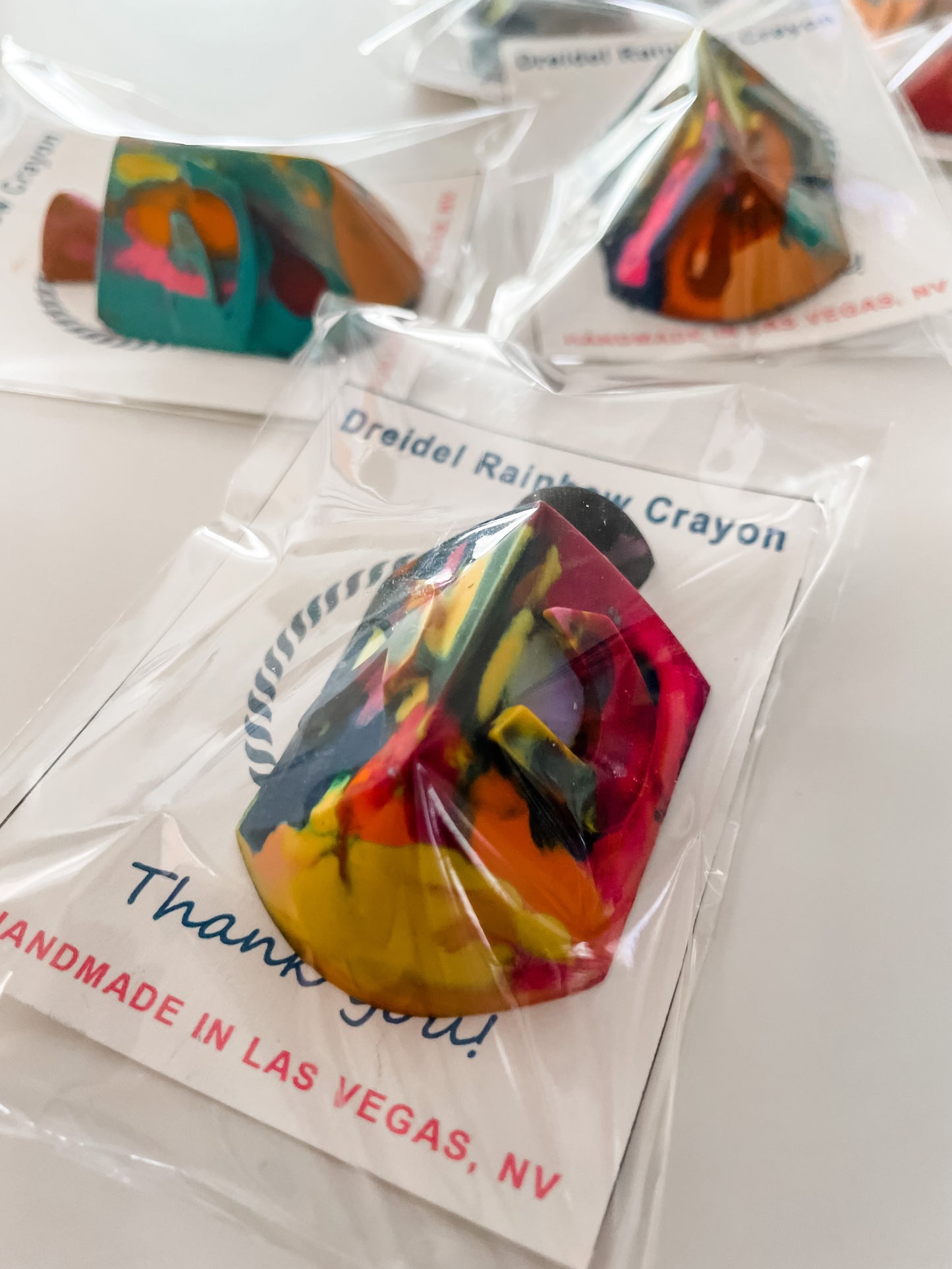 Dreidel Rainbow Crayon ~ Great Hanukkah Gifts! ~ Hey - Shin - Nun - Gimmel