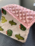Green Cactus Luxury Baby Burp Cloth and Lovey