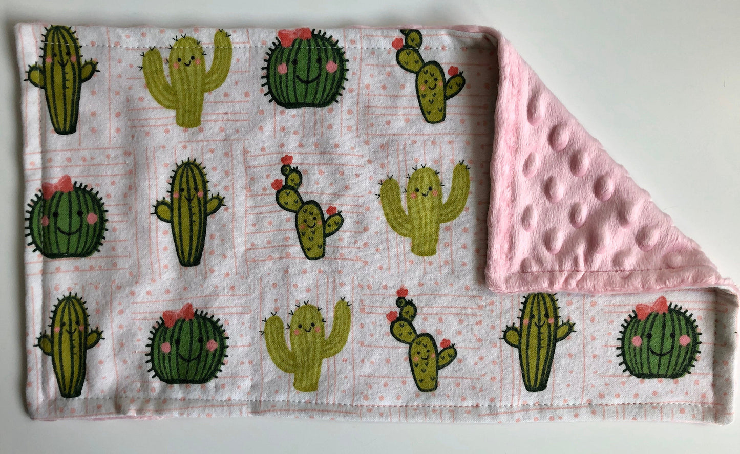 Green Cactus Luxury Baby Burp Cloth and Lovey