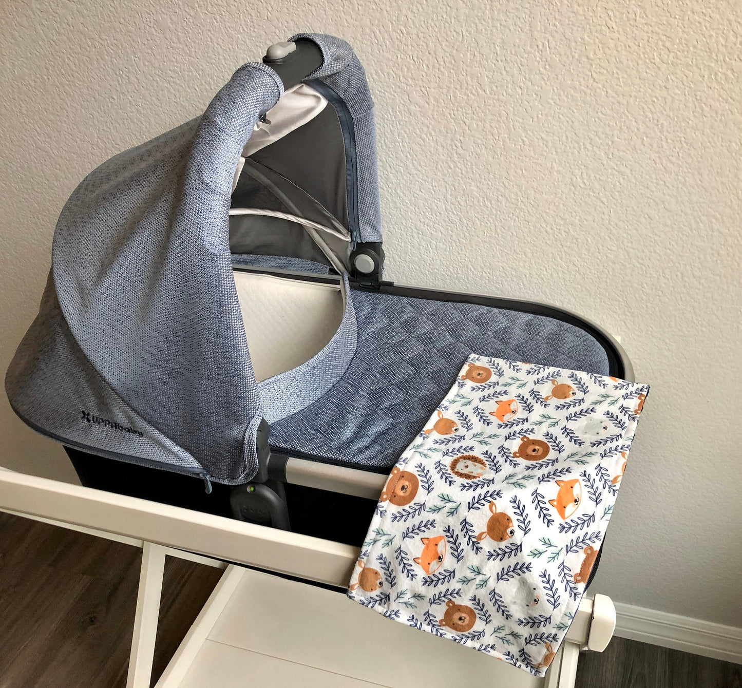 Woodland Animal Faces Luxury Baby Burp Cloth and Lovey