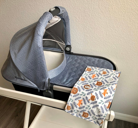 Woodland Animal Faces Luxury Baby Burp Cloth and Lovey