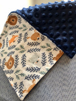 Woodland Animal Faces Luxury Baby Burp Cloth and Lovey