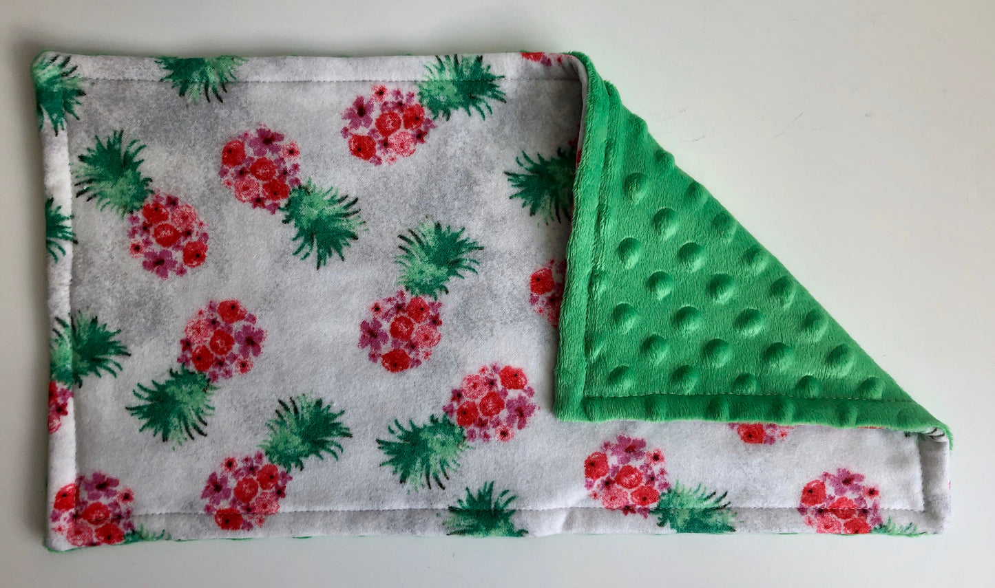 Floral Pineapple 3PLY Luxe Baby Burp Cloth and Lovey