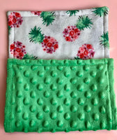 Floral Pineapple 3PLY Luxe Baby Burp Cloth and Lovey