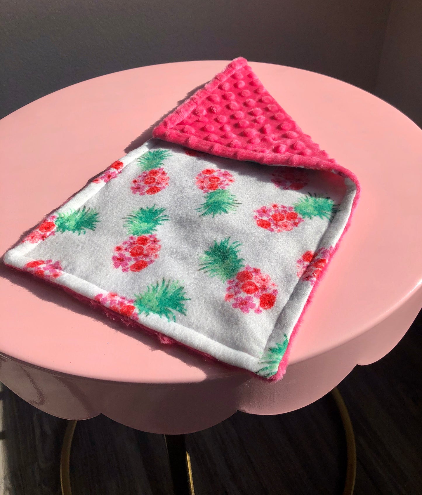 Floral Pineapple 3PLY Luxe Baby Burp Cloth and Lovey