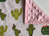 Green Cactus Luxury Baby Burp Cloth and Lovey
