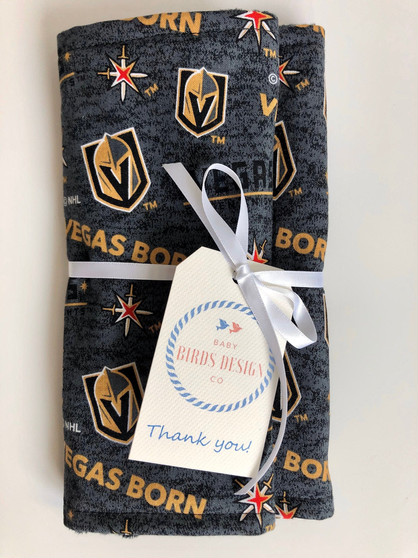 Vegas Born VGK 3PLY Luxe Burp Cloth and Lovey
