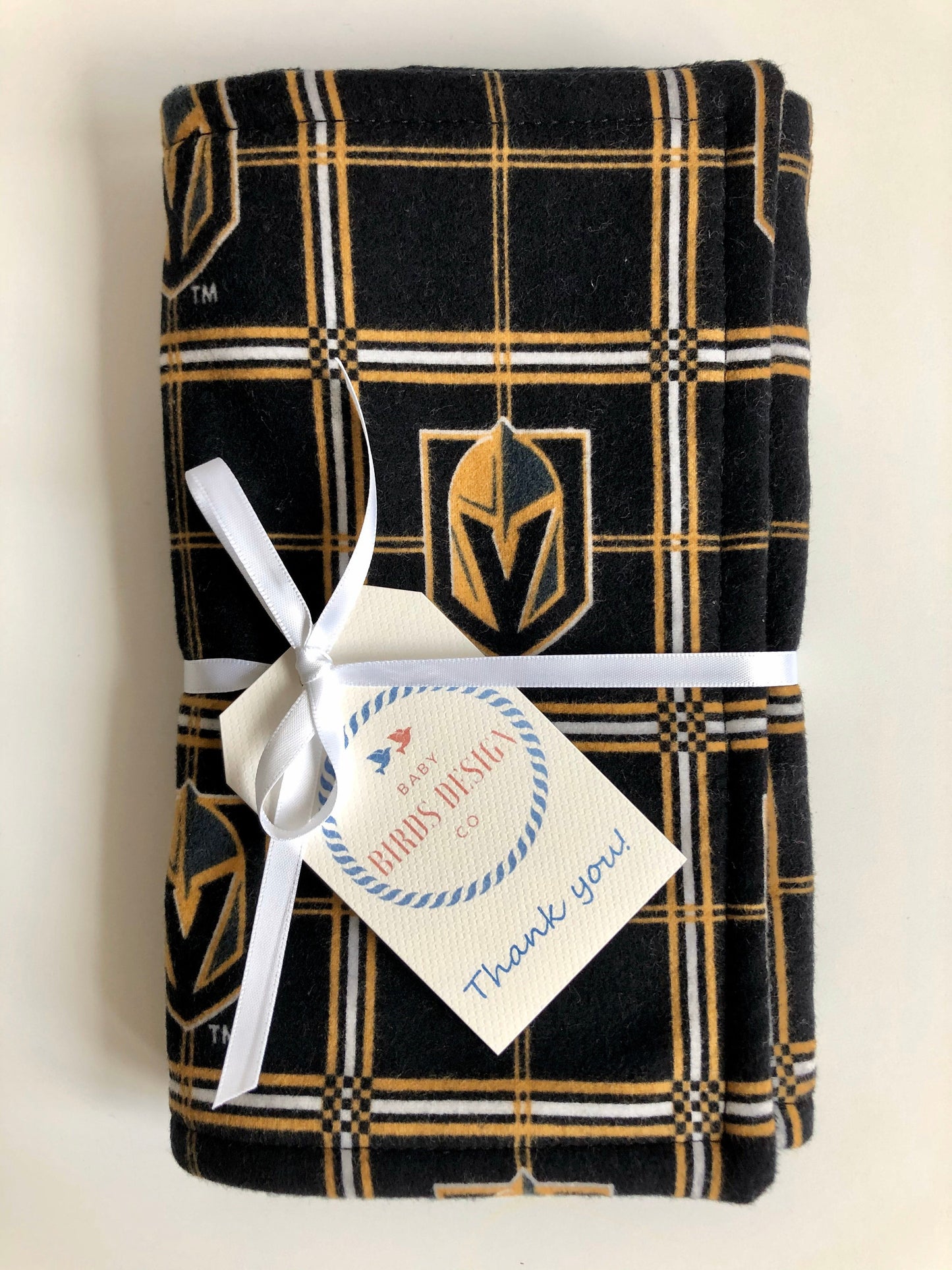 VGK Plaid 3PLY Luxe Baby Burp Cloth and Lovey
