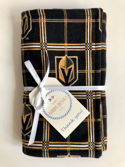 VGK Plaid 3PLY Luxe Baby Burp Cloth and Lovey