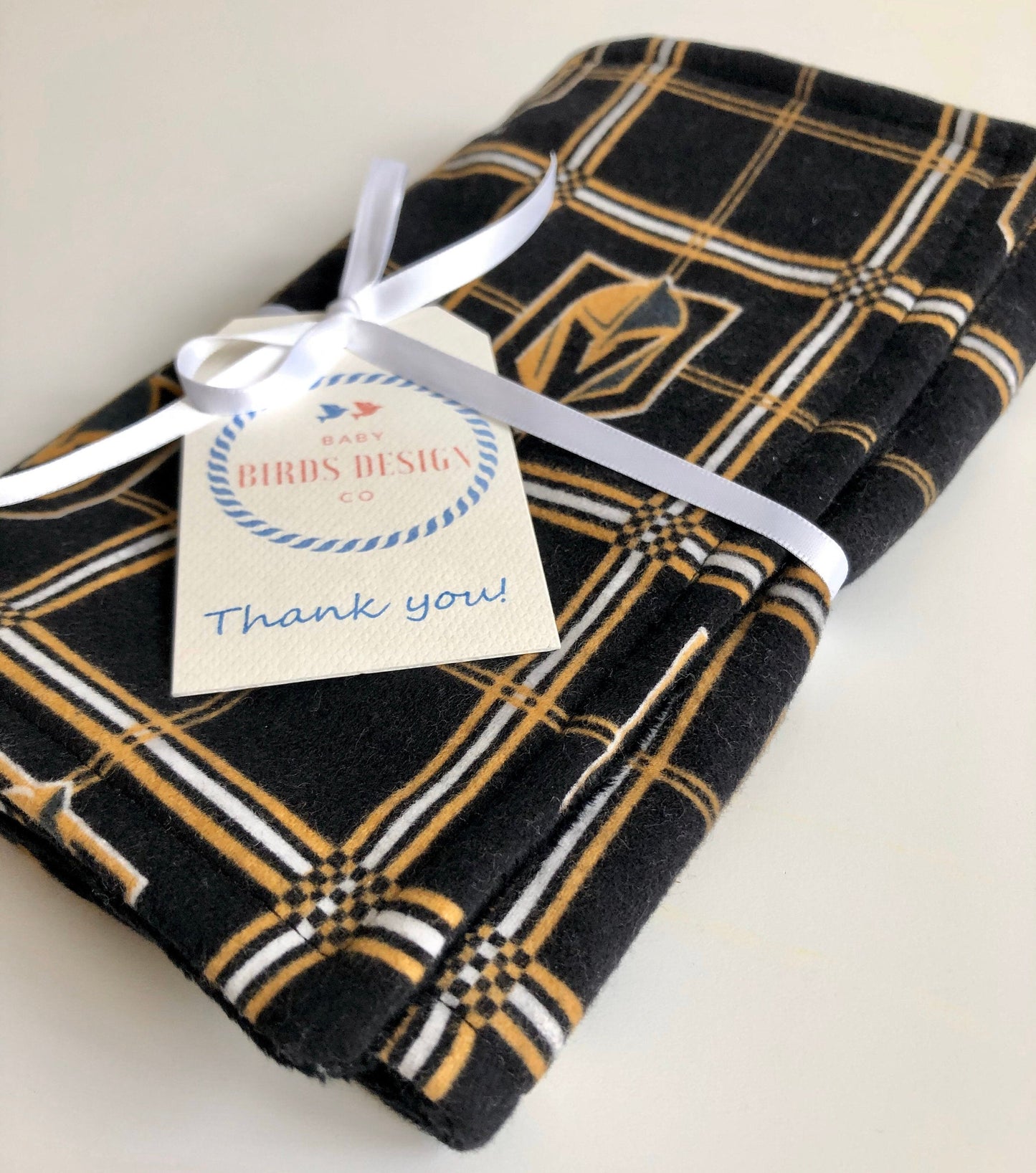 VGK Plaid 3PLY Luxe Baby Burp Cloth and Lovey