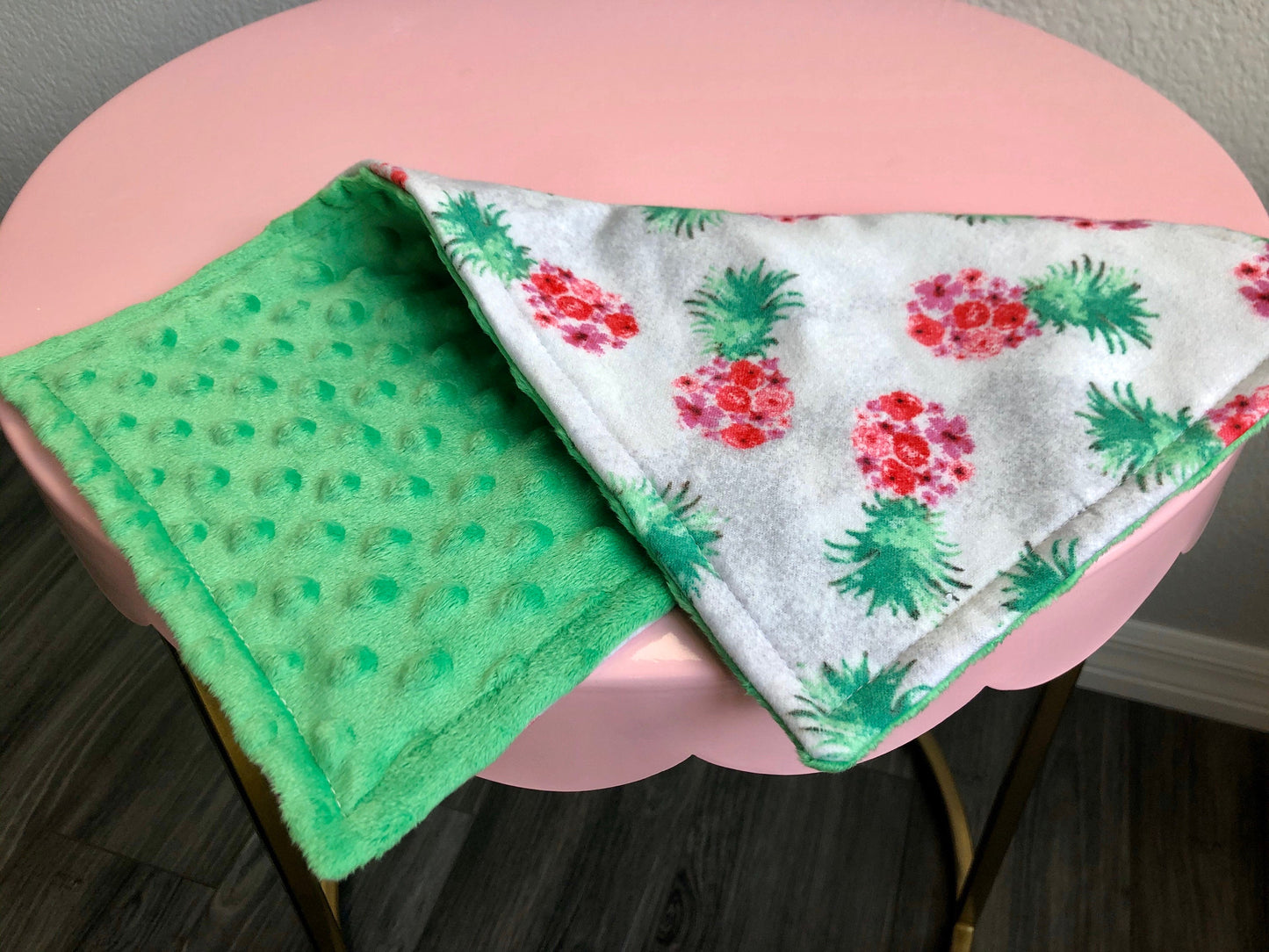 Floral Pineapple 3PLY Luxe Baby Burp Cloth and Lovey