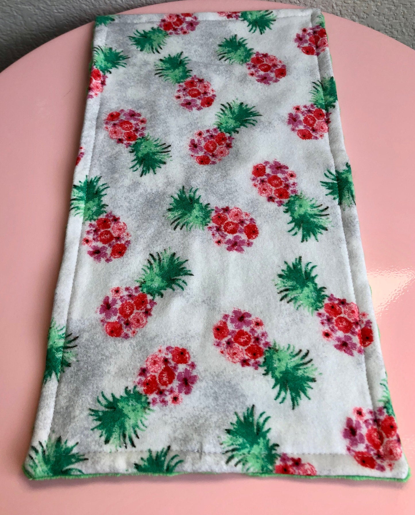 Floral Pineapple 3PLY Luxe Baby Burp Cloth and Lovey