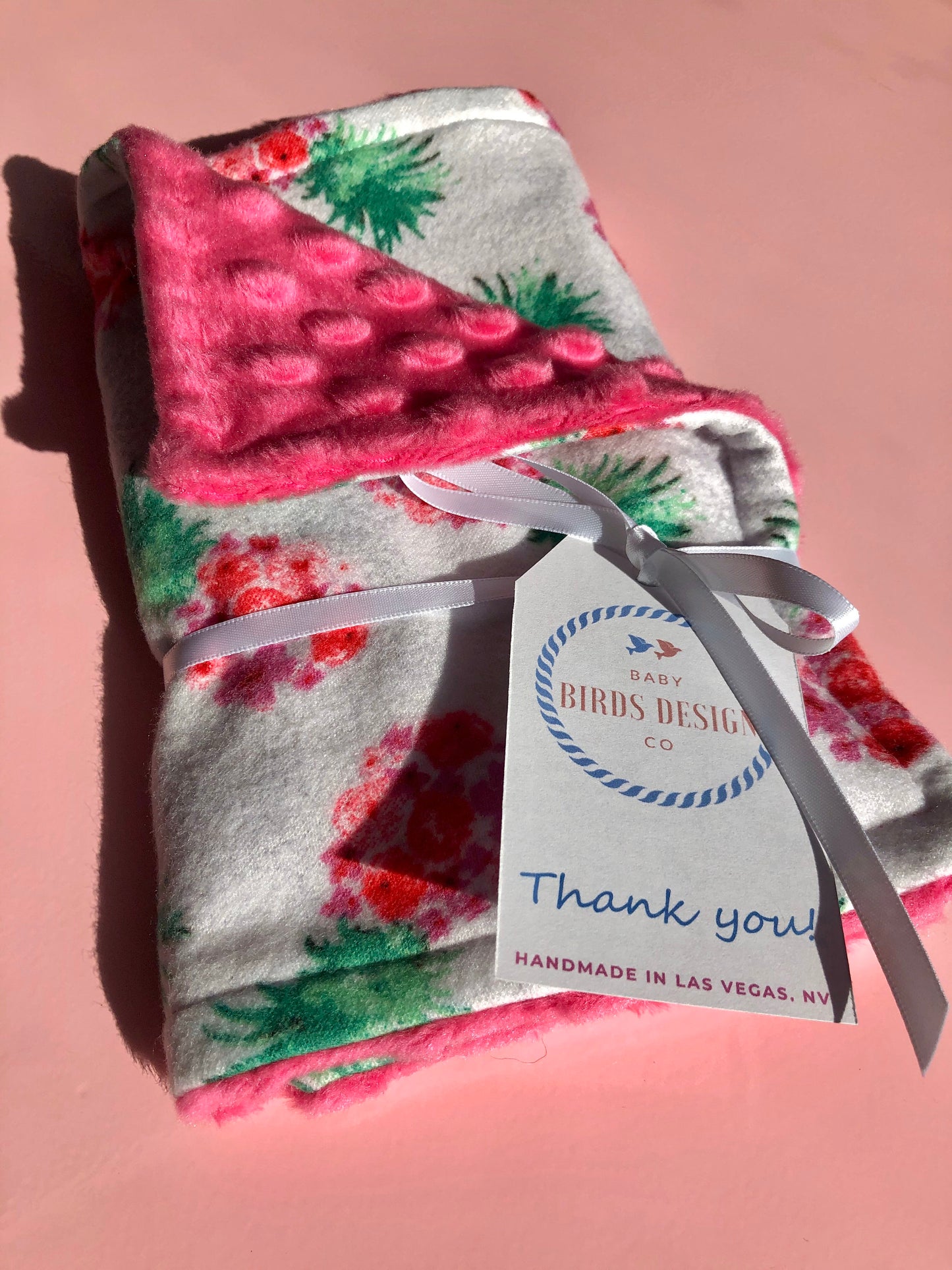 Floral Pineapple 3PLY Luxe Baby Burp Cloth and Lovey