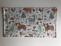 Luxury Baby Burp Cloth and Lovey - Baby - Woodland Forest & Animal Cotton Flannel – Grey Minky Dot