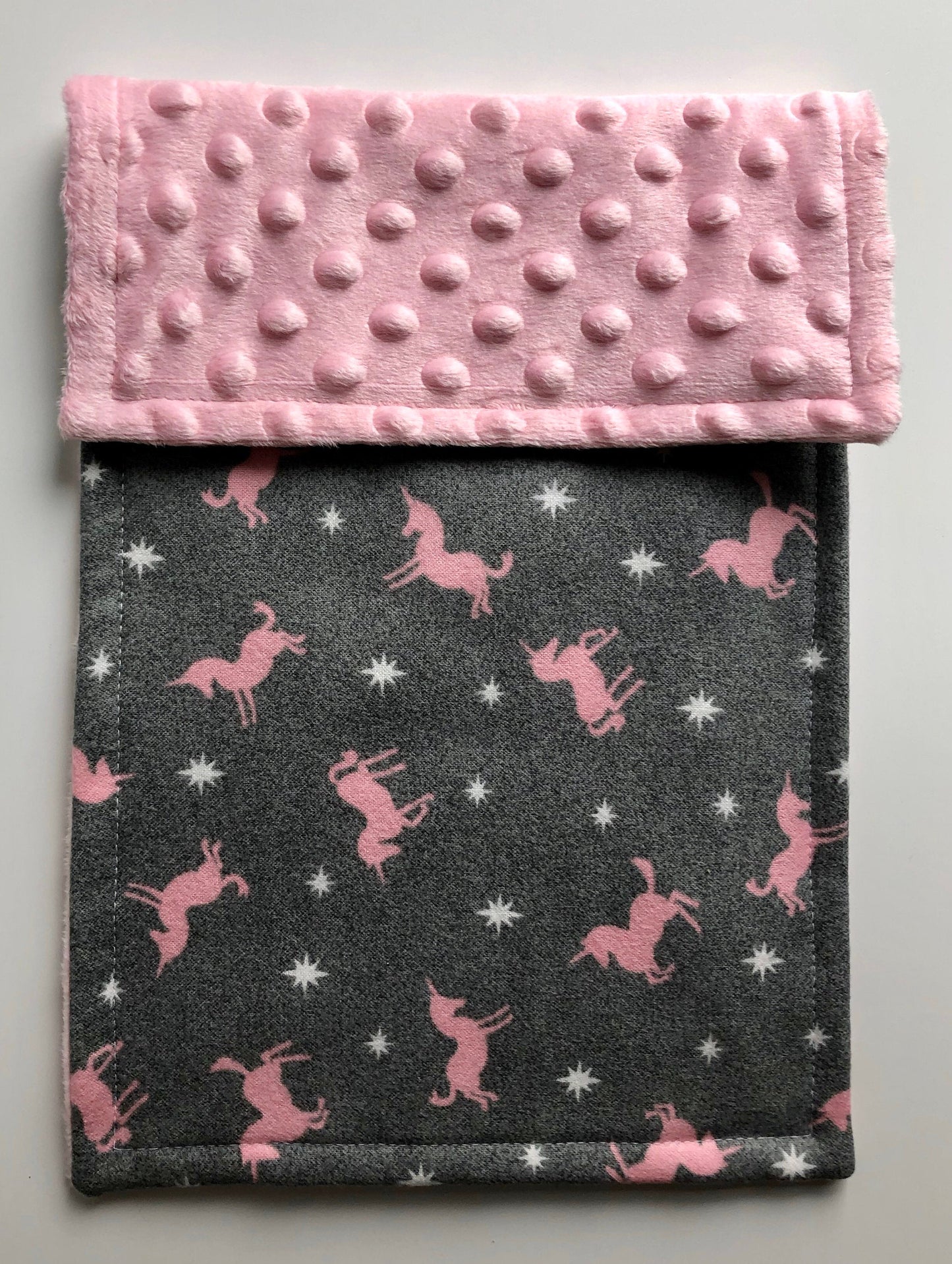 Pink Unicorn 3PLY Luxe Baby Burp Cloth and Lovey