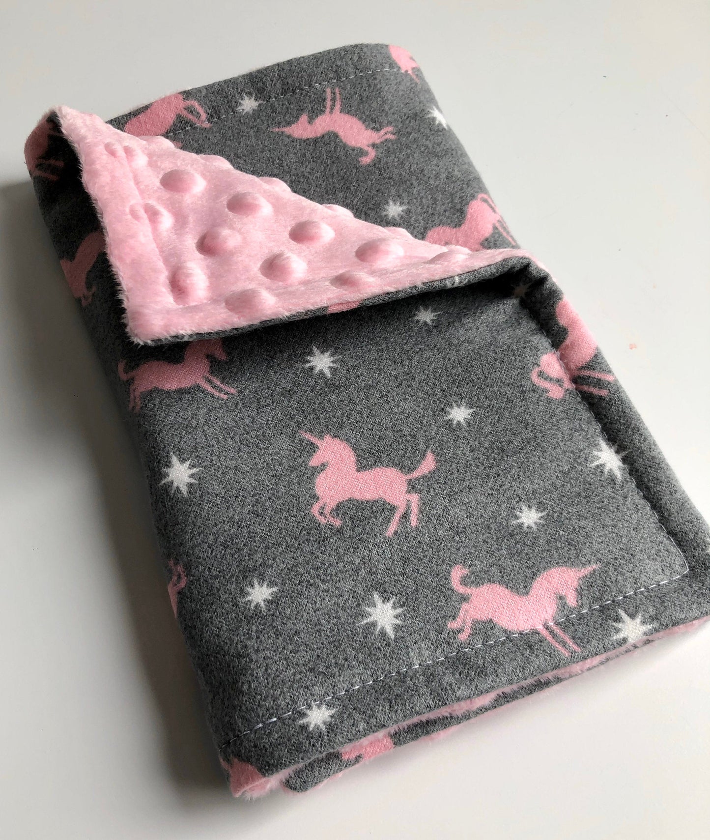 Pink Unicorn 3PLY Luxe Baby Burp Cloth and Lovey