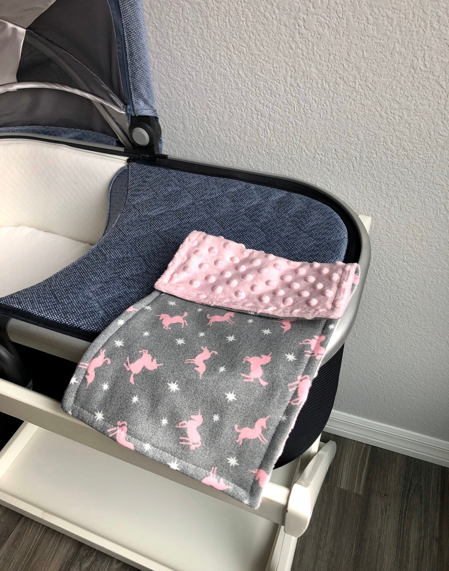 Pink Unicorn 3PLY Luxe Baby Burp Cloth and Lovey