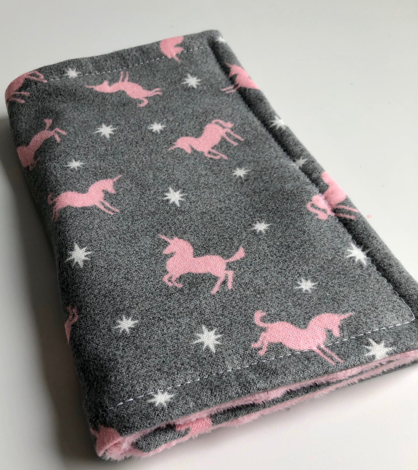 Pink Unicorn 3PLY Luxe Baby Burp Cloth and Lovey
