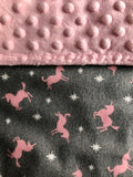 Pink Unicorn 3PLY Luxe Baby Burp Cloth and Lovey