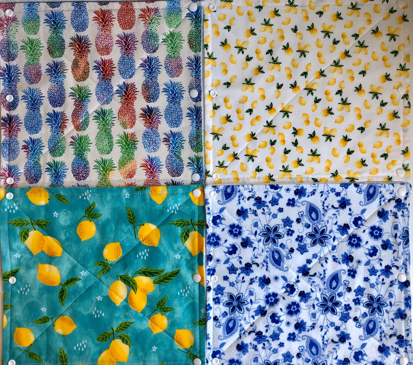 Roll of 8 2PLY Assorted Pattern Reusable No Paper Towels w/Snaps & Insert Roll
