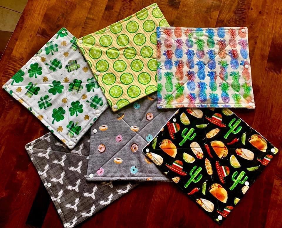 Roll of 8 2PLY Assorted Pattern Reusable No Paper Towels w/Snaps & Insert Roll