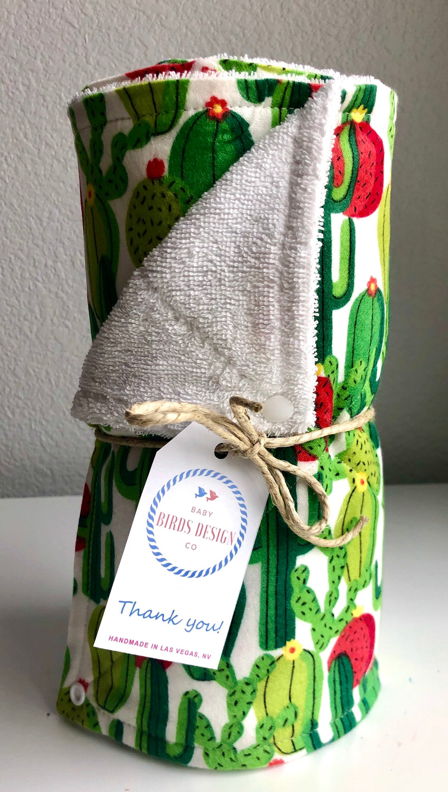 Roll of 8 2PLY Desert Bloom Cactus Reusable No Paper Towels With Or Without Snaps