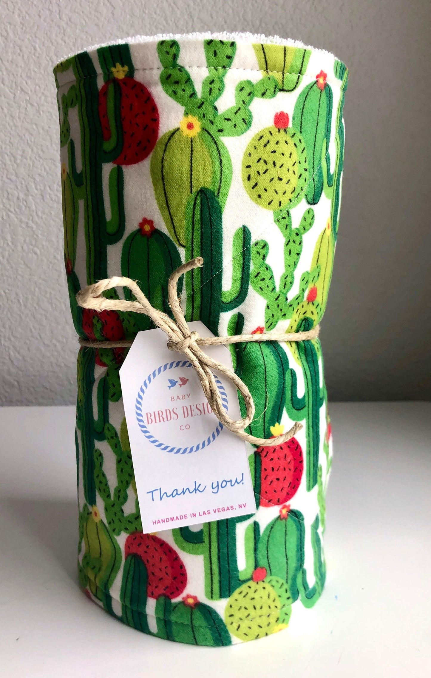 Roll of 8 2PLY Desert Bloom Cactus Reusable No Paper Towels With Or Without Snaps
