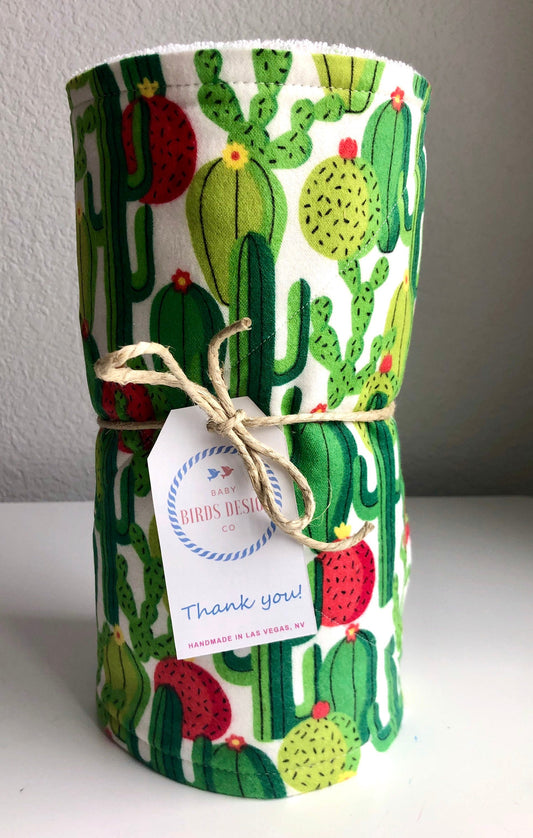 Roll of 8 2PLY Desert Bloom Cactus Reusable No Paper Towels With Or Without Snaps