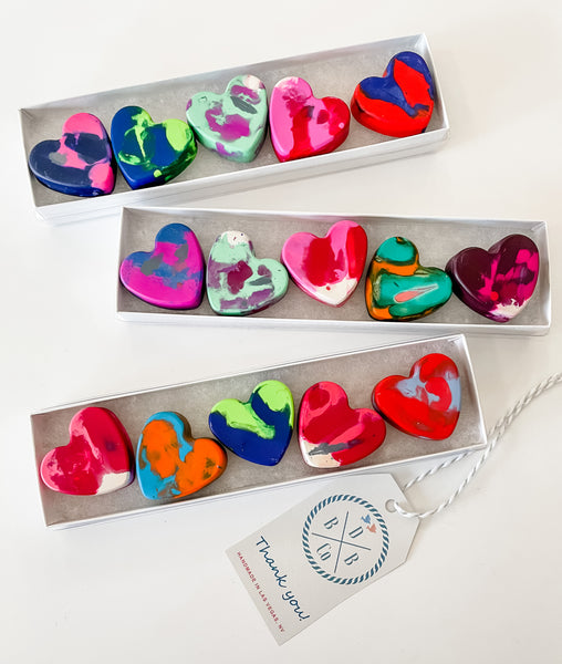 Valentine’s Heart Rainbow Crayons ~ Pack of 5
