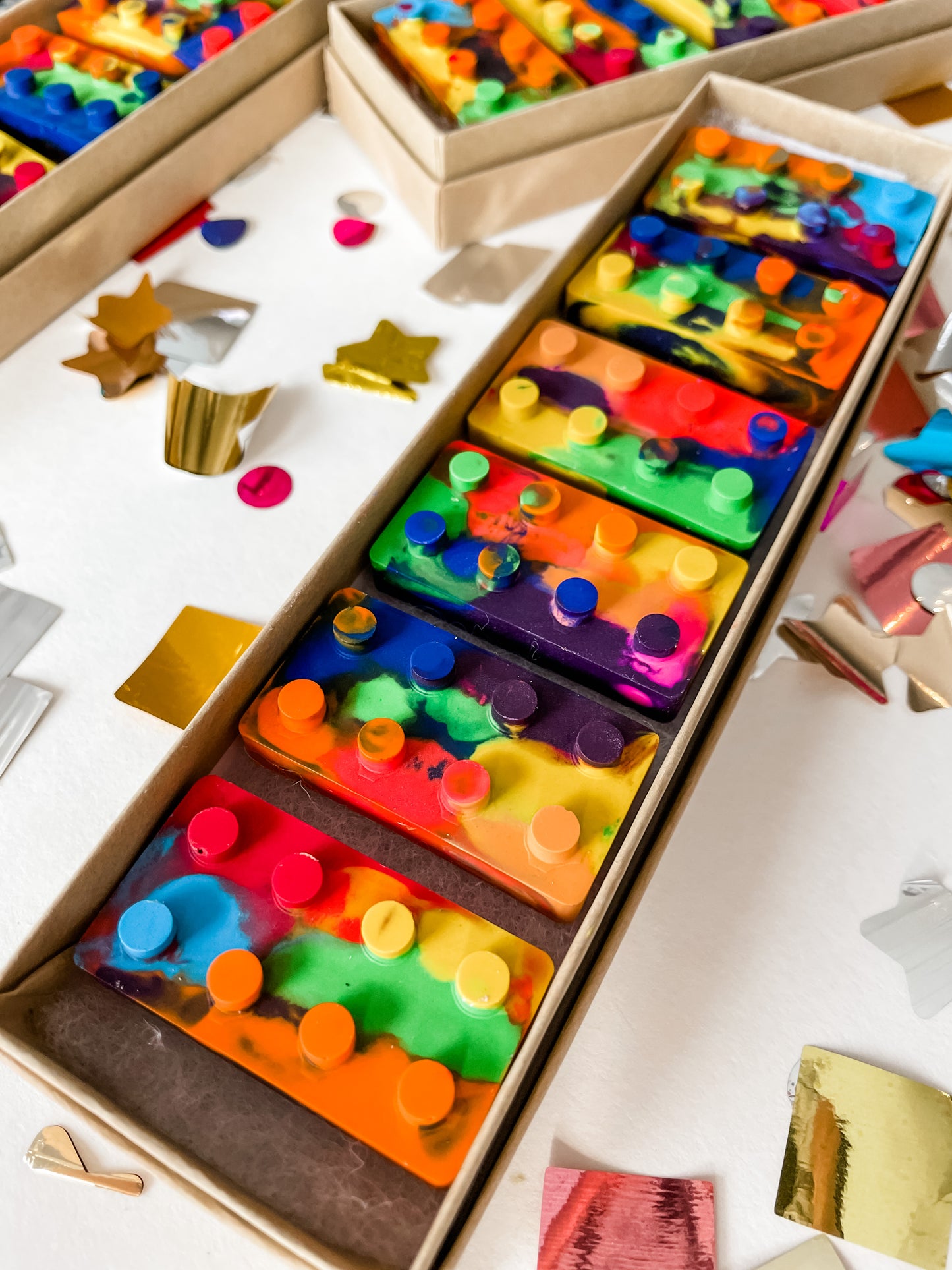 Rainbow Crayons ~ Your choice of Dinosaurs, Building bricks, Unicorns, Skull & Bones or Pumpkins