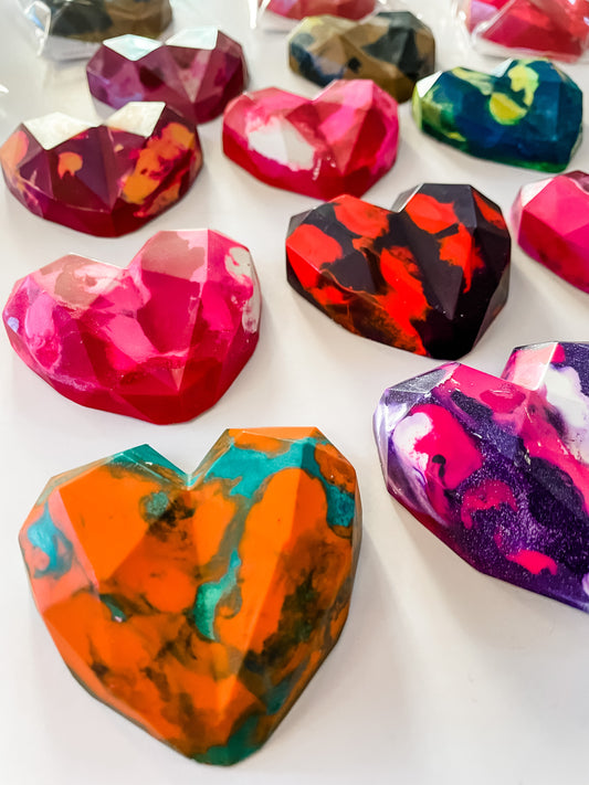 Large Diamond Heart Rainbow Crayons