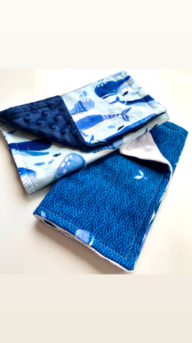 Welcome Baby Gift Set in Blue Whale Print