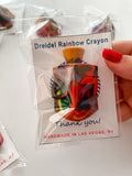 Dreidel Rainbow Crayon ~ Great Hanukkah Gifts! ~ Hey - Shin - Nun - Gimmel