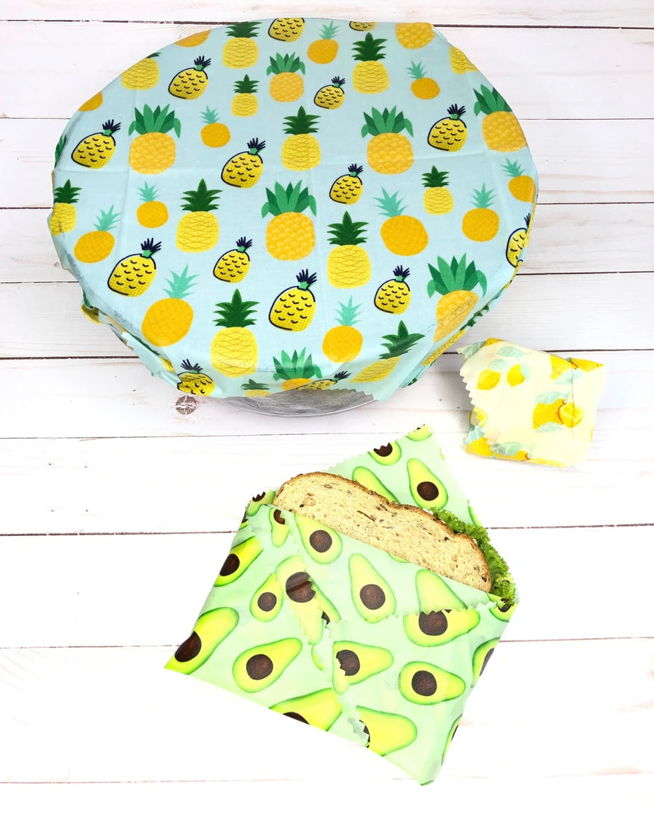 Vegan Wax Food Wraps (3 Pack: Small, Medium & Large)