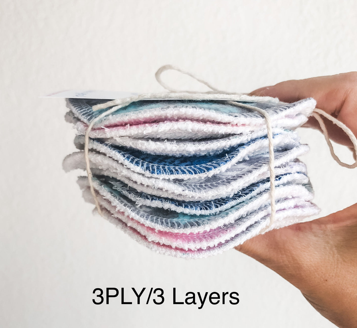 Set of 10 ~ Reusable Cotton Rounds ~ Choice of 1PLY, 2PLY or 3PLY