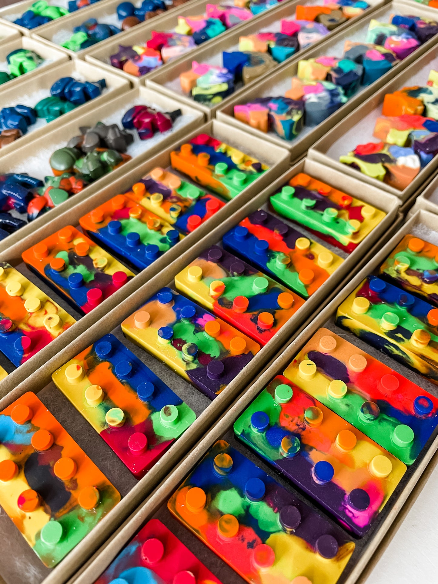 Rainbow Crayons ~ Your choice of Dinosaurs, Building bricks, Unicorns, Skull & Bones or Pumpkins