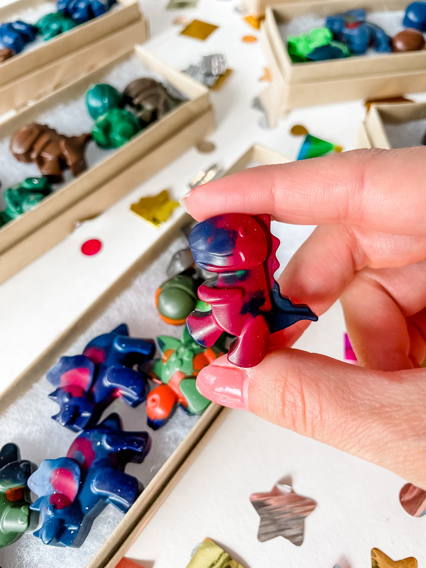 Rainbow Crayons ~ Your choice of Dinosaurs, Building bricks, Unicorns, Skull & Bones or Pumpkins