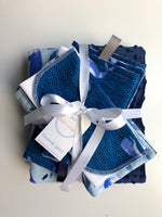 Welcome Baby Gift Set in Blue Whale Print
