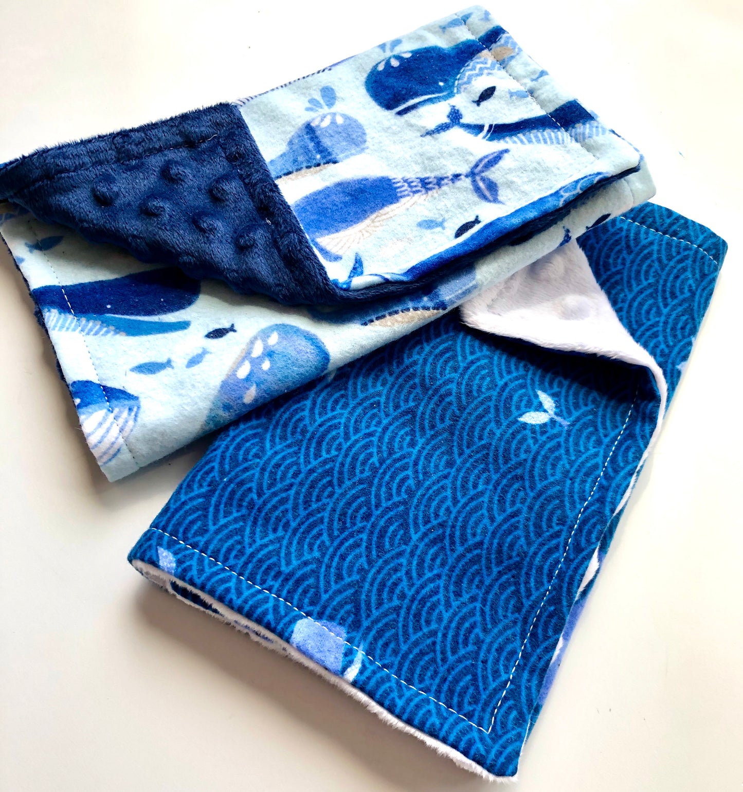 Welcome Baby Gift Set in Blue Whale Print