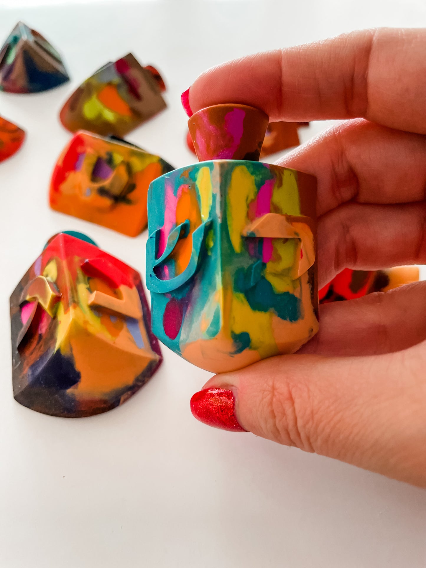 Dreidel Rainbow Crayon ~ Great Hanukkah Gifts! ~ Hey - Shin - Nun - Gimmel
