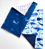 Welcome Baby Gift Set in Blue Whale Print